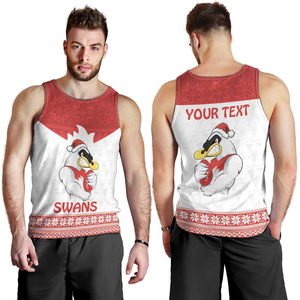 AFL Sydney Christmas Personalised Men Tank Top with Swans Mascot Simple Style - Vibe Hoodie Shop