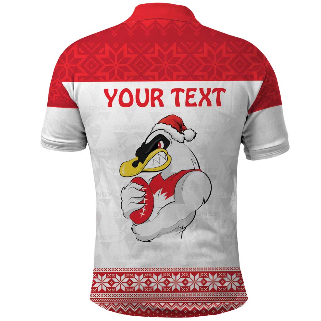 AFL Sydney Christmas Personalised Polo Shirt with Swans Mascot Simple Style LT9 - Vibe Hoodie Shop