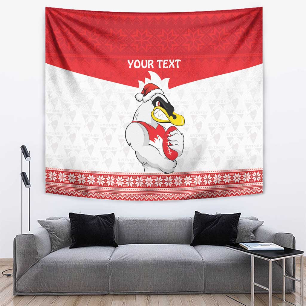 AFL Sydney Christmas Personalised Tapestry with Swans Mascot Simple Style - Vibe Hoodie Shop