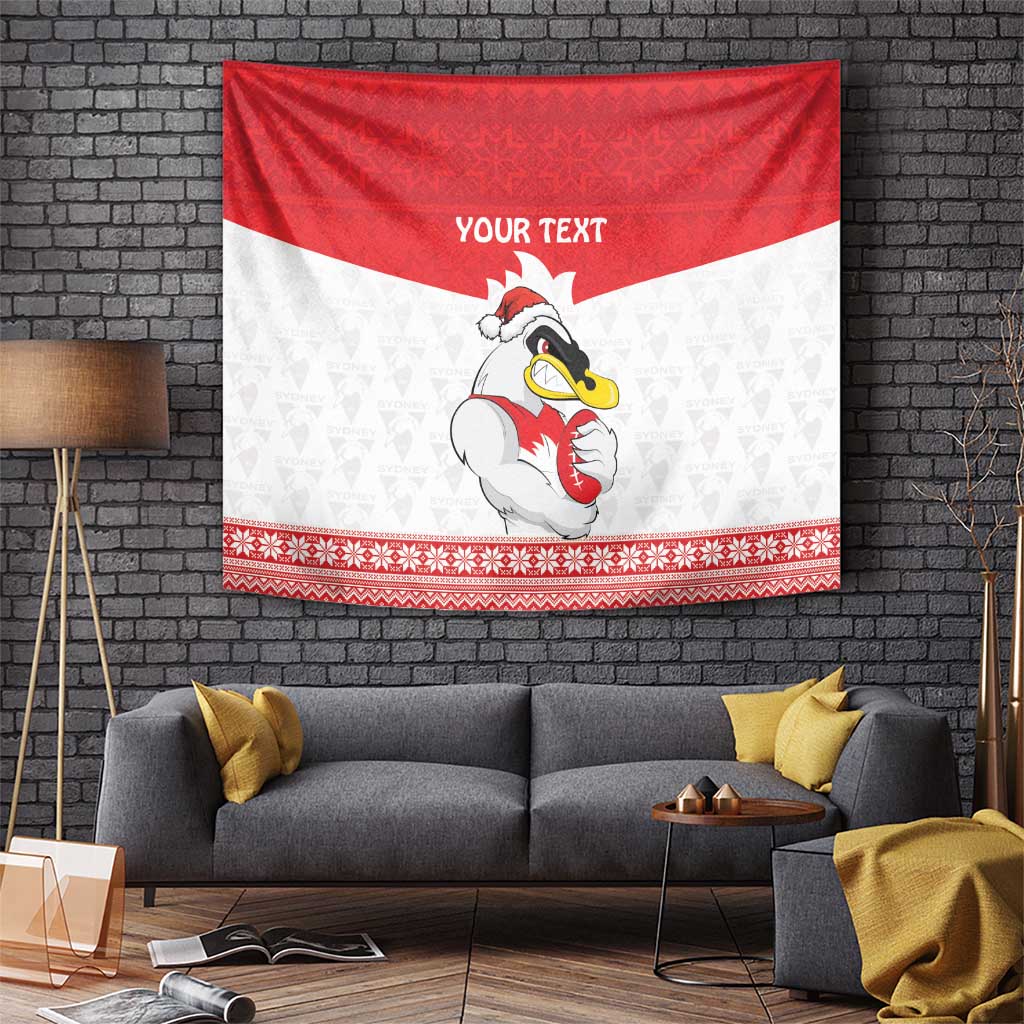 AFL Sydney Christmas Personalised Tapestry with Swans Mascot Simple Style - Vibe Hoodie Shop