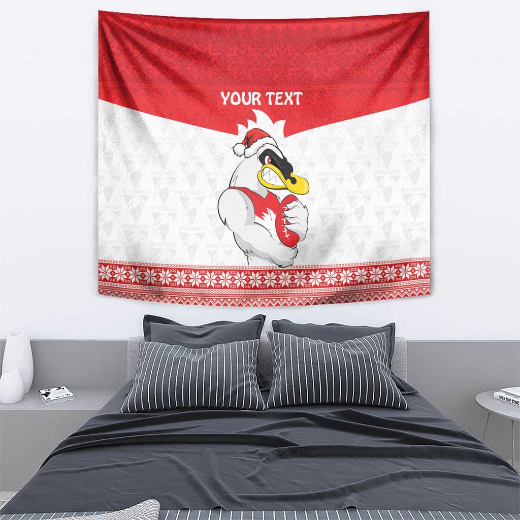 AFL Sydney Christmas Personalised Tapestry with Swans Mascot Simple Style - Vibe Hoodie Shop