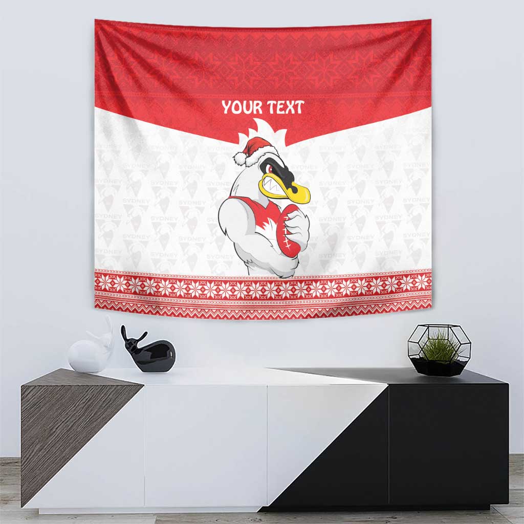 AFL Sydney Christmas Personalised Tapestry with Swans Mascot Simple Style - Vibe Hoodie Shop