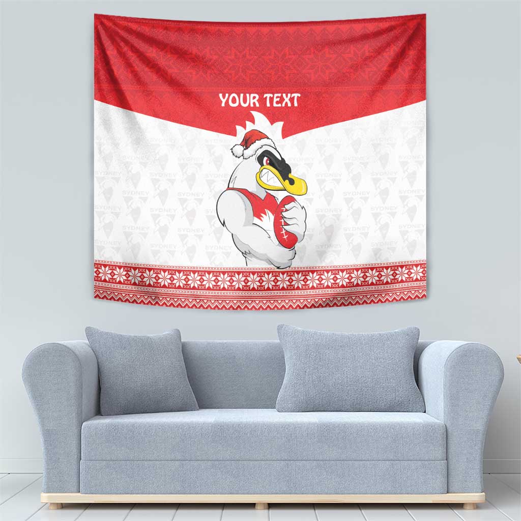 AFL Sydney Christmas Personalised Tapestry with Swans Mascot Simple Style - Vibe Hoodie Shop