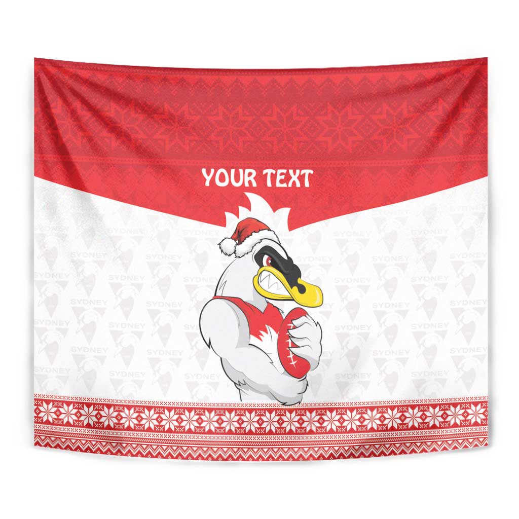 AFL Sydney Christmas Personalised Tapestry with Swans Mascot Simple Style - Vibe Hoodie Shop