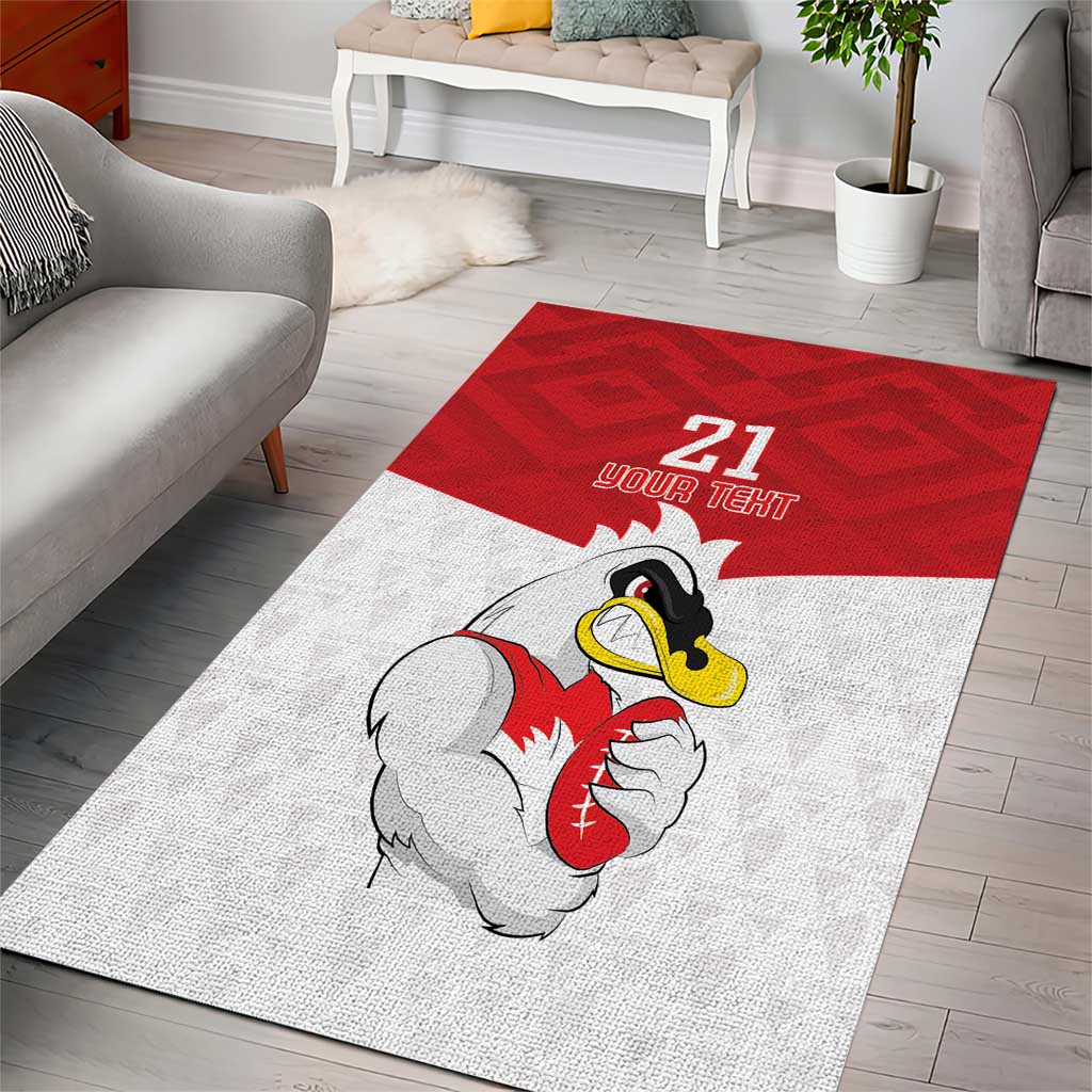 AFL Sydney Custom Area Rug with Swans Mascot Simple Style - Vibe Hoodie Shop