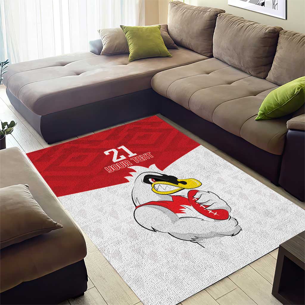 AFL Sydney Custom Area Rug with Swans Mascot Simple Style - Vibe Hoodie Shop