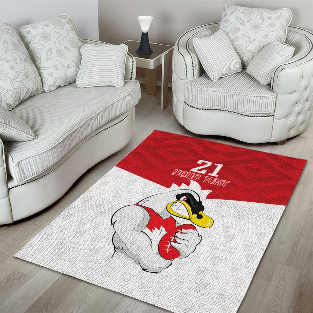 AFL Sydney Custom Area Rug with Swans Mascot Simple Style - Vibe Hoodie Shop