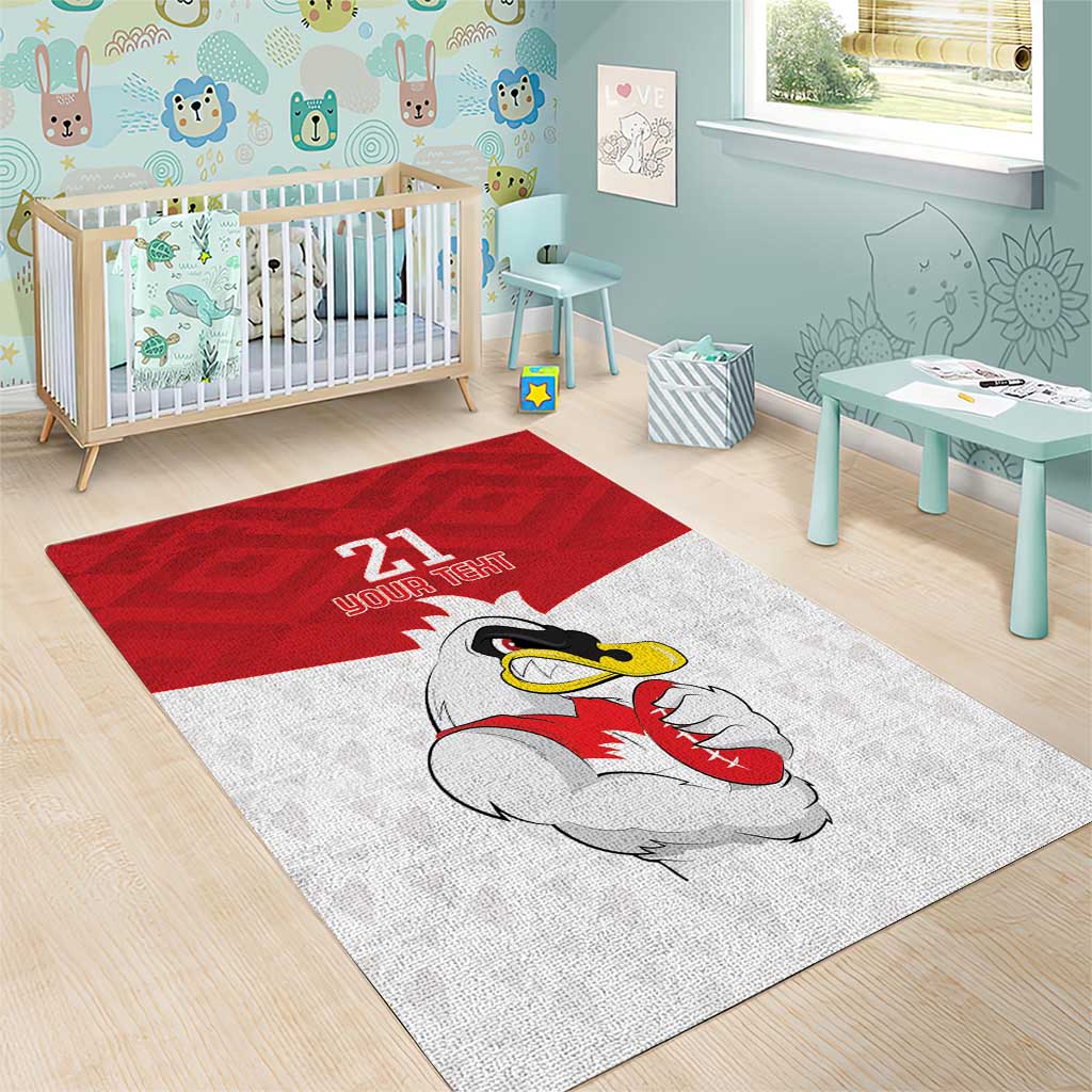 AFL Sydney Custom Area Rug with Swans Mascot Simple Style - Vibe Hoodie Shop