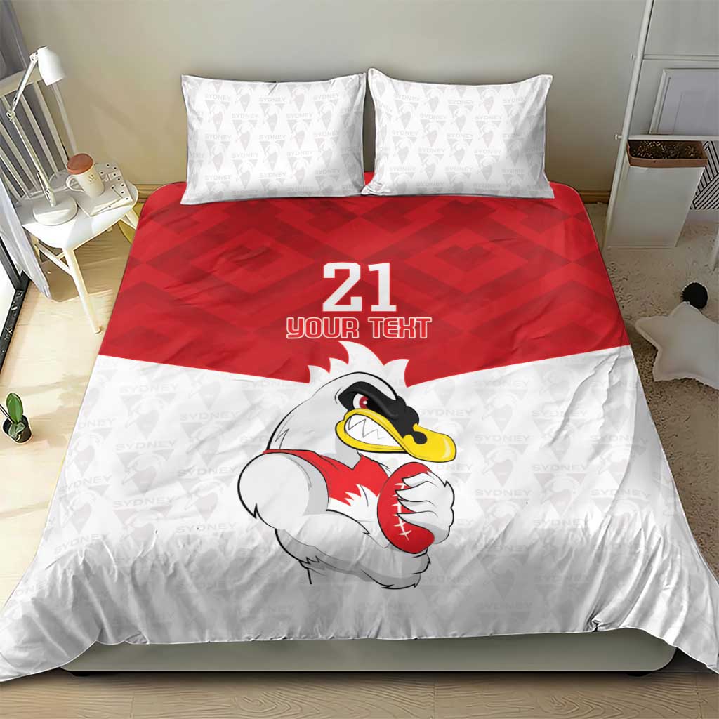 AFL Sydney Custom Bedding Set with Swans Mascot Simple Style - Vibe Hoodie Shop