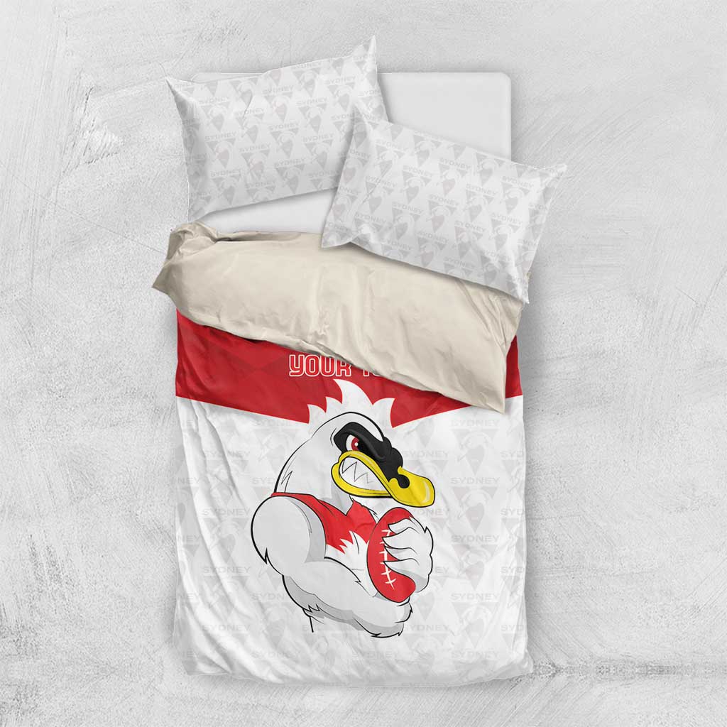 AFL Sydney Custom Bedding Set with Swans Mascot Simple Style - Vibe Hoodie Shop