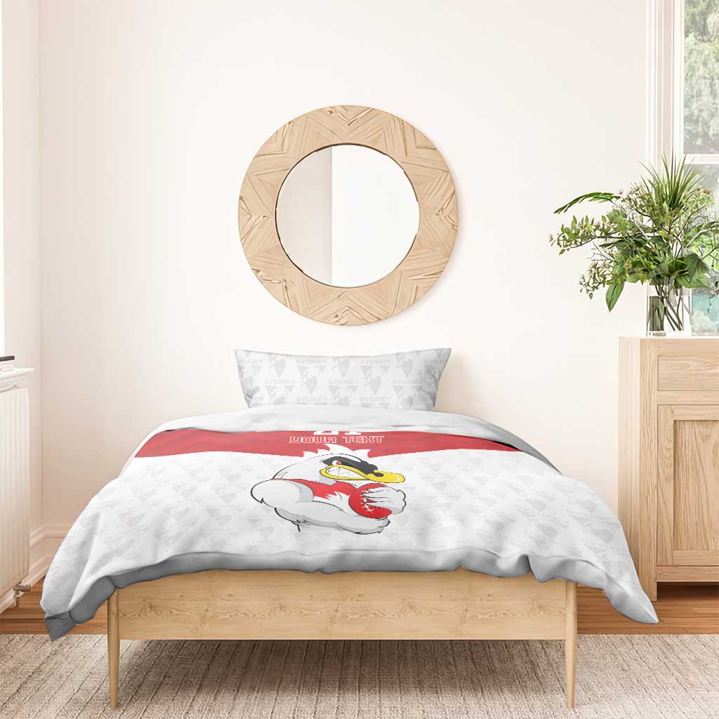 AFL Sydney Custom Bedding Set with Swans Mascot Simple Style - Vibe Hoodie Shop