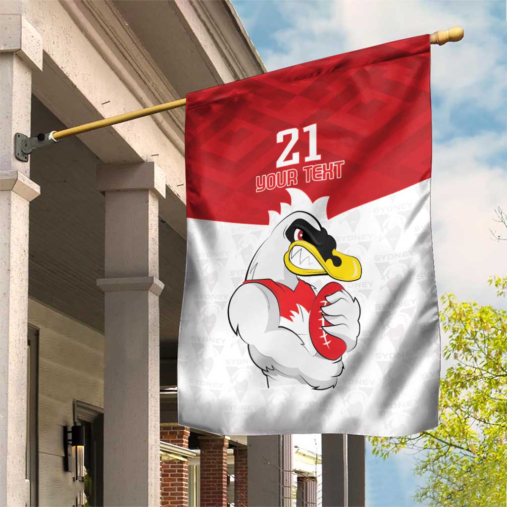 AFL Sydney Custom Garden Flag with Swans Mascot Simple Style - Vibe Hoodie Shop