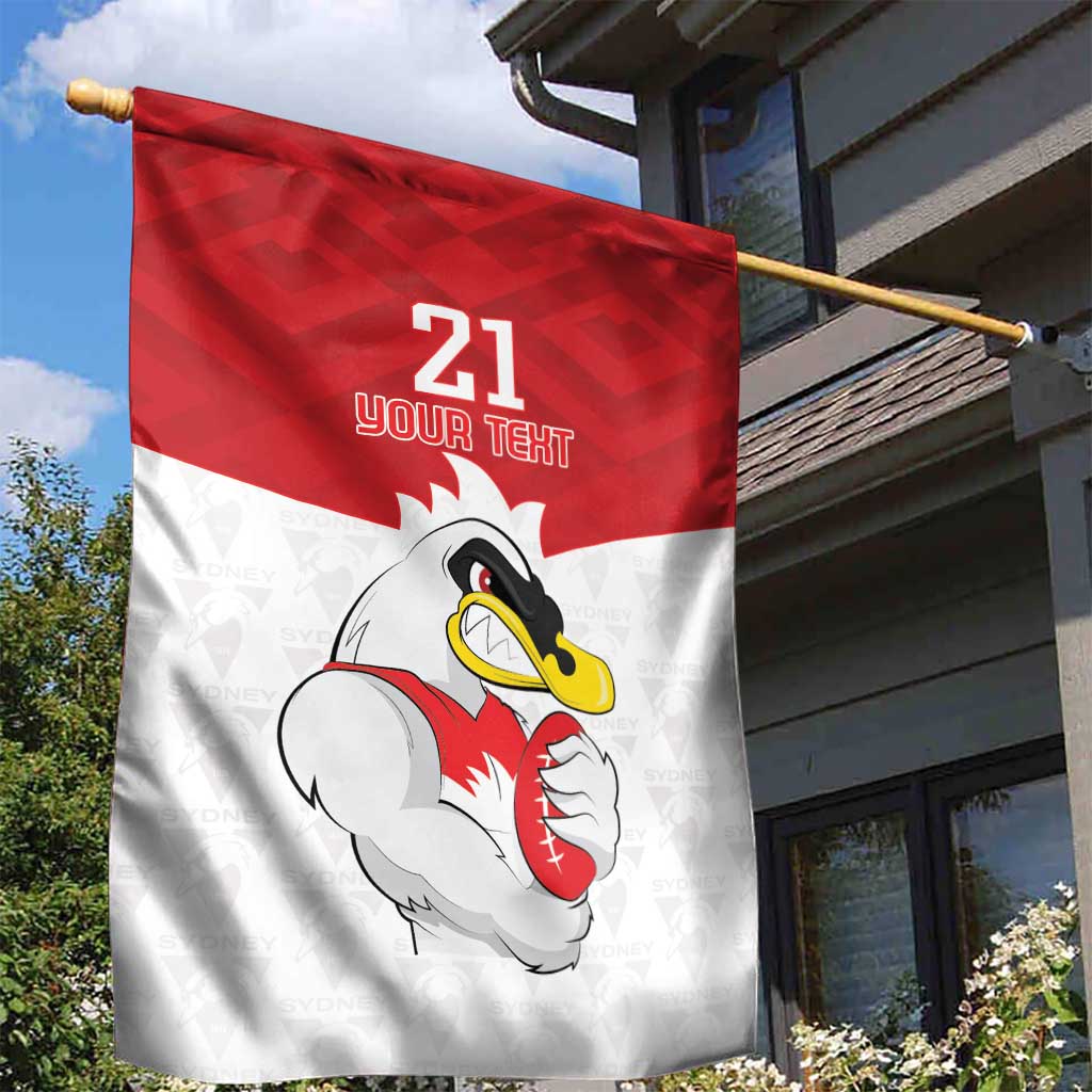 AFL Sydney Custom Garden Flag with Swans Mascot Simple Style - Vibe Hoodie Shop