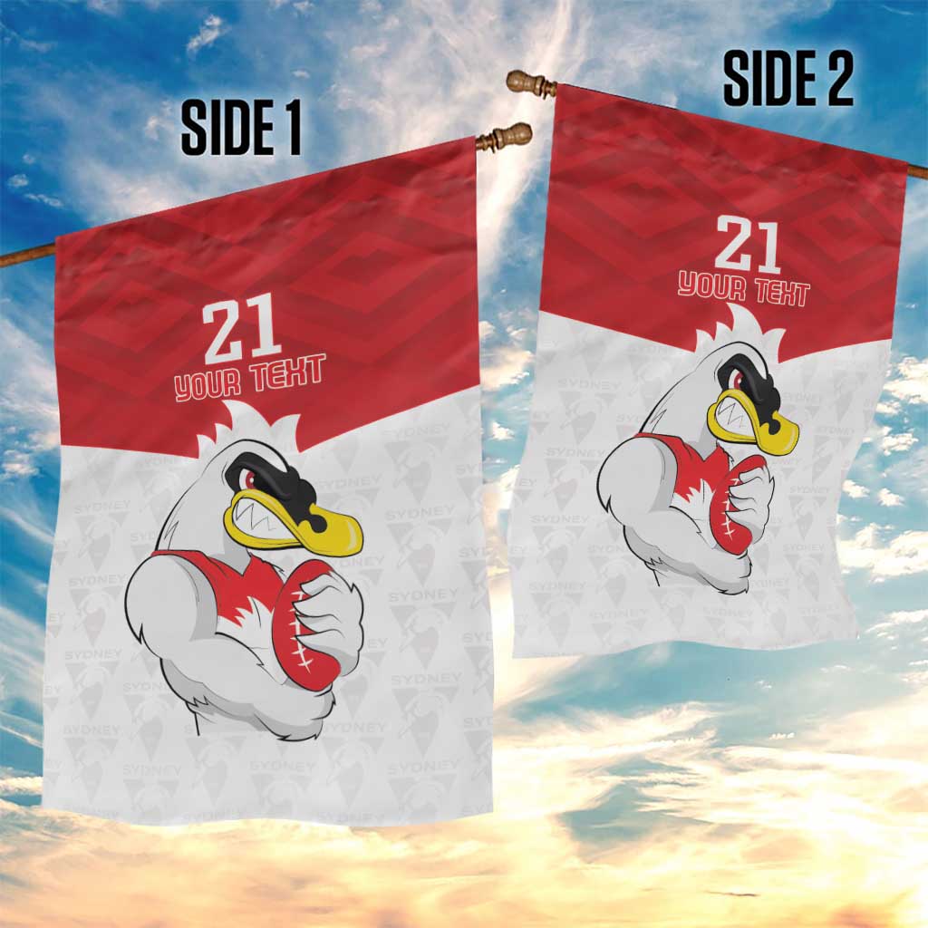 AFL Sydney Custom Garden Flag with Swans Mascot Simple Style - Vibe Hoodie Shop