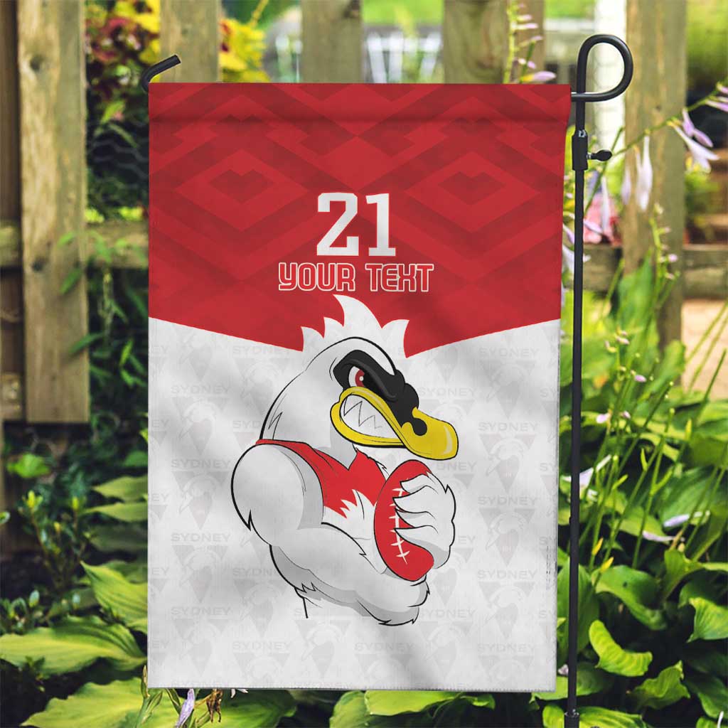 AFL Sydney Custom Garden Flag with Swans Mascot Simple Style - Vibe Hoodie Shop