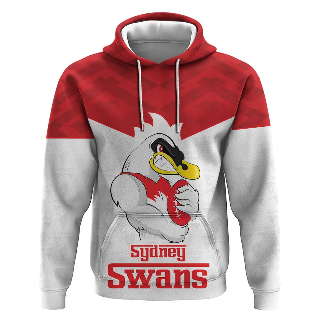 AFL Sydney Custom Hoodie with Swans Mascot Simple Style LT9 - Vibe Hoodie Shop