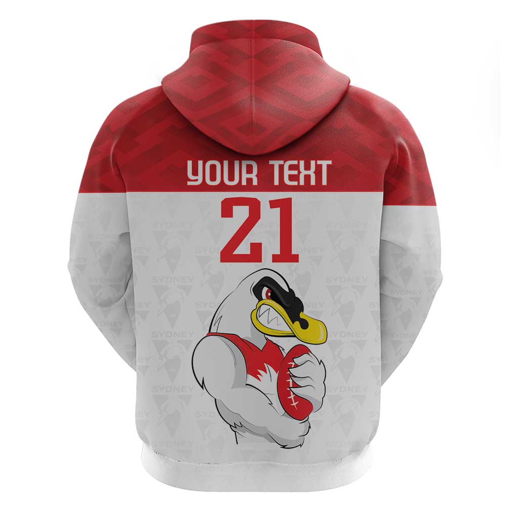 AFL Sydney Custom Hoodie with Swans Mascot Simple Style LT9 - Vibe Hoodie Shop