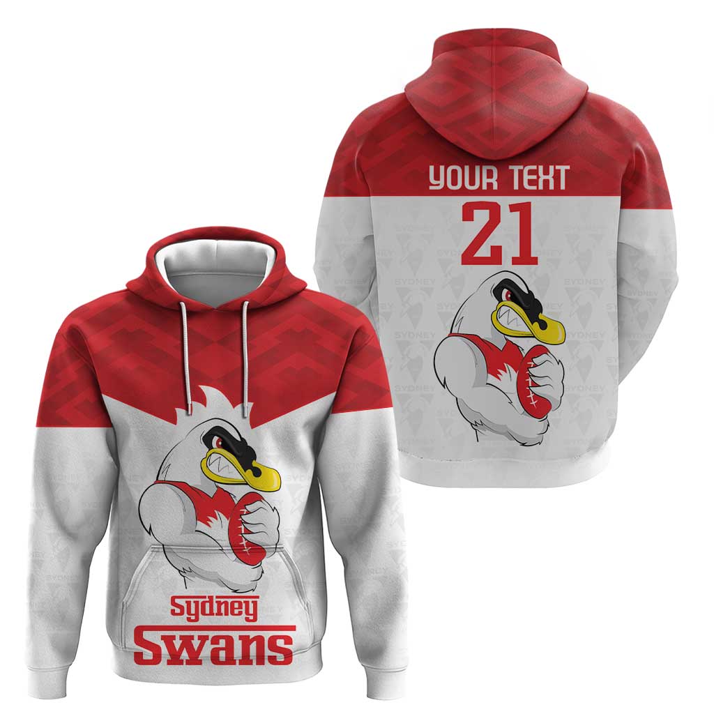 AFL Sydney Custom Hoodie with Swans Mascot Simple Style LT9 - Vibe Hoodie Shop