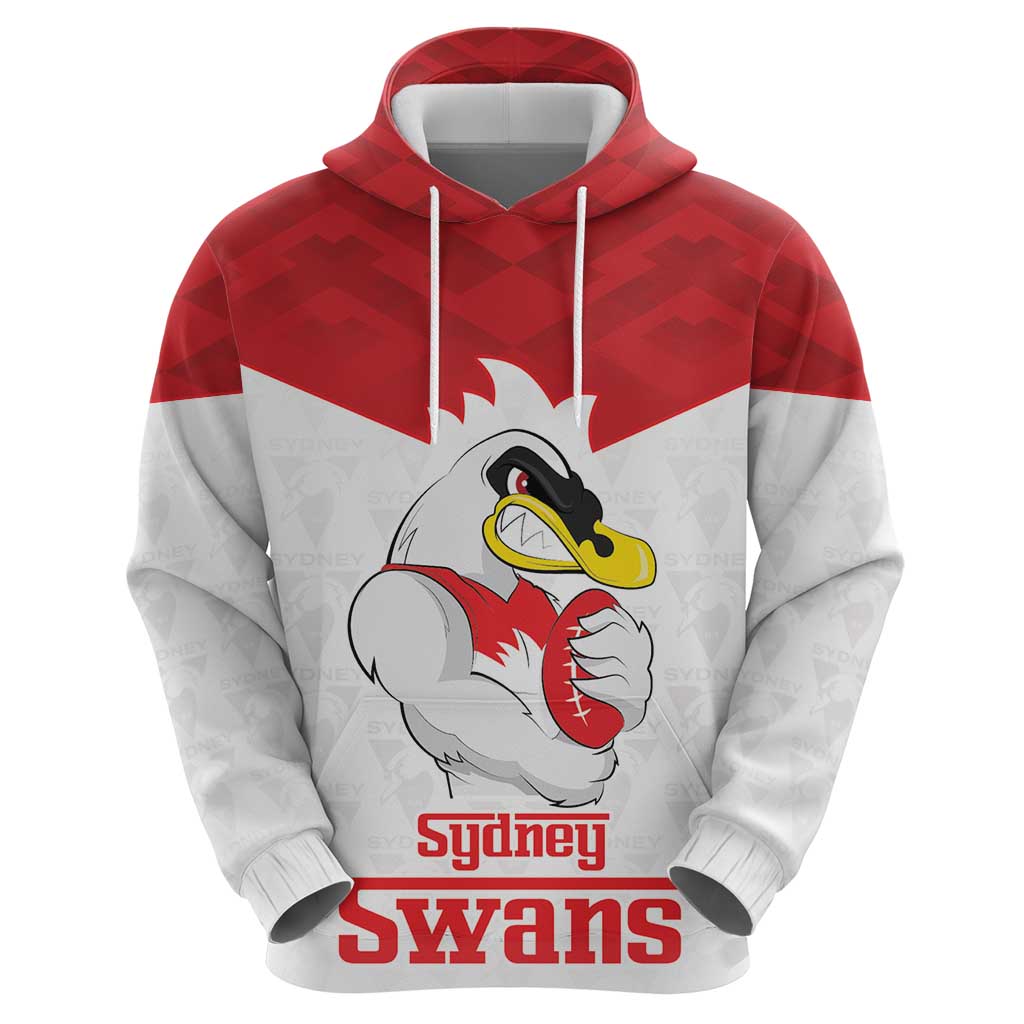 AFL Sydney Custom Hoodie with Swans Mascot Simple Style LT9 - Vibe Hoodie Shop