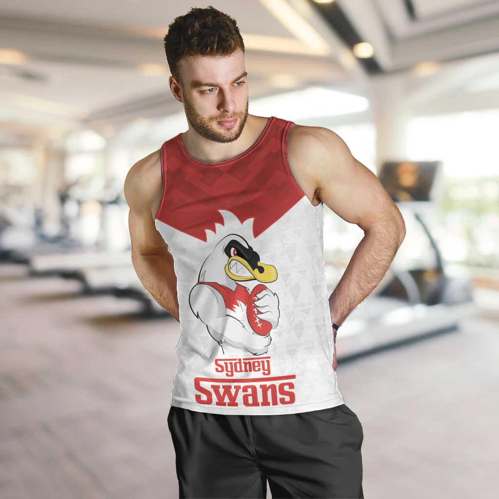 AFL Sydney Custom Men Tank Top with Swans Mascot Simple Style - Vibe Hoodie Shop