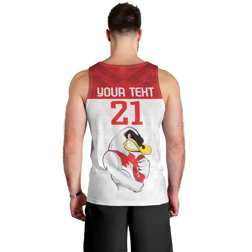 AFL Sydney Custom Men Tank Top with Swans Mascot Simple Style - Vibe Hoodie Shop