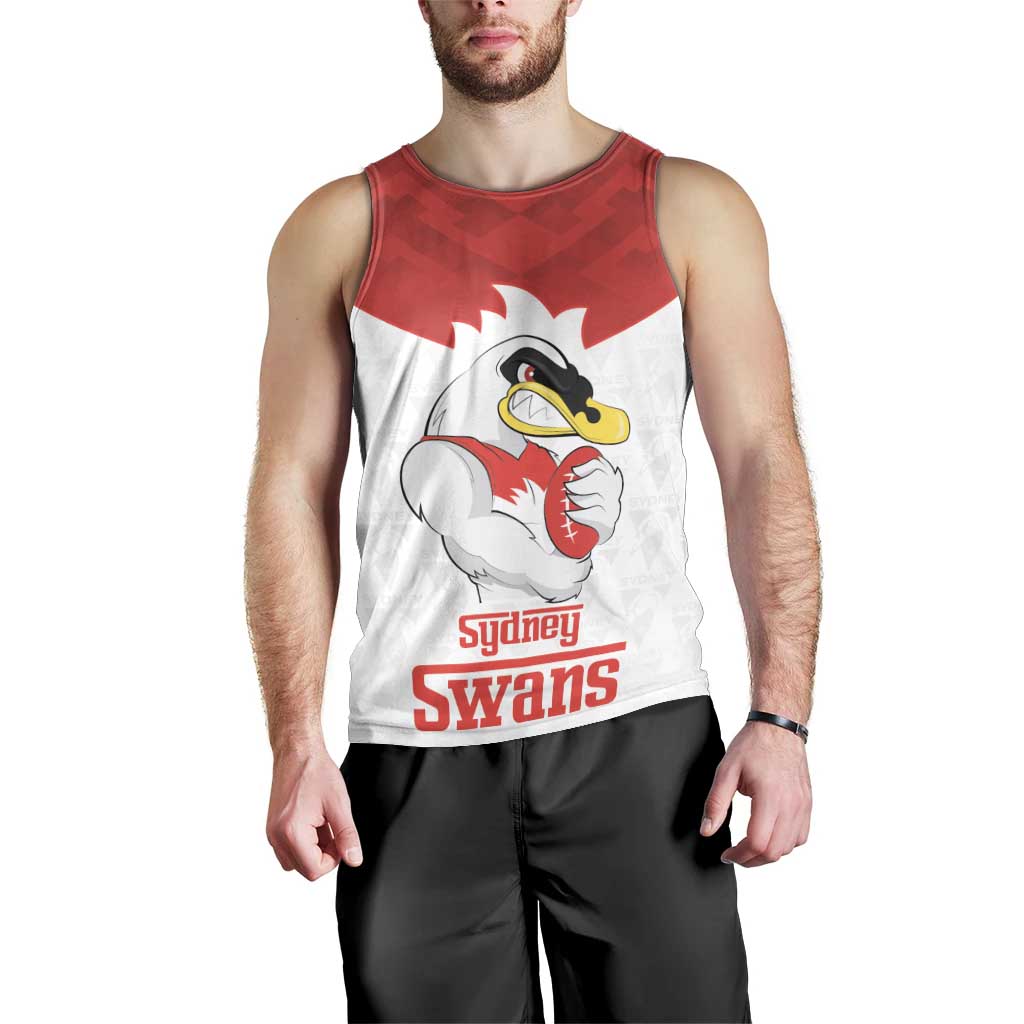 AFL Sydney Custom Men Tank Top with Swans Mascot Simple Style - Vibe Hoodie Shop