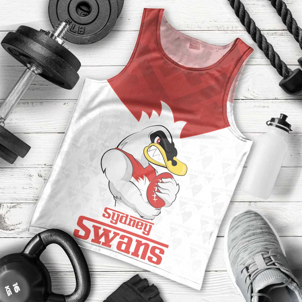 AFL Sydney Custom Men Tank Top with Swans Mascot Simple Style - Vibe Hoodie Shop