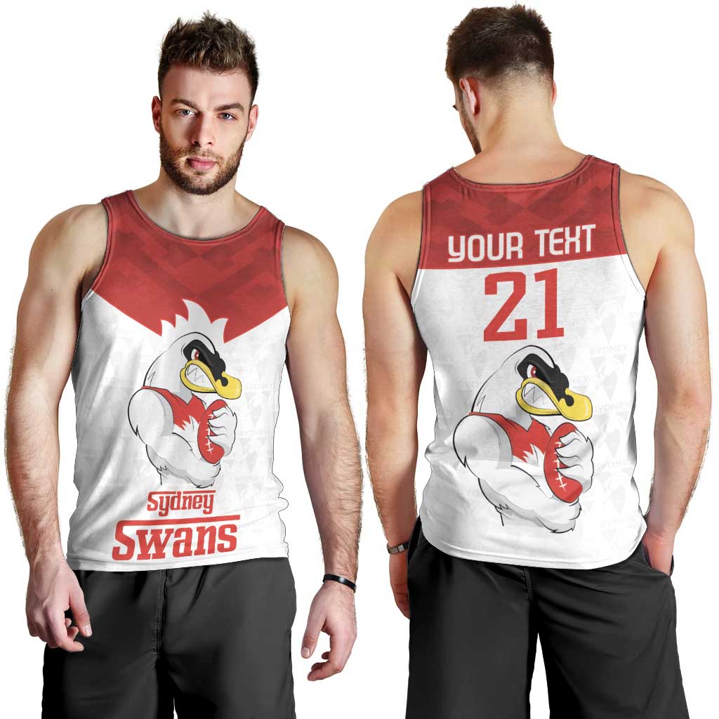 AFL Sydney Custom Men Tank Top with Swans Mascot Simple Style - Vibe Hoodie Shop