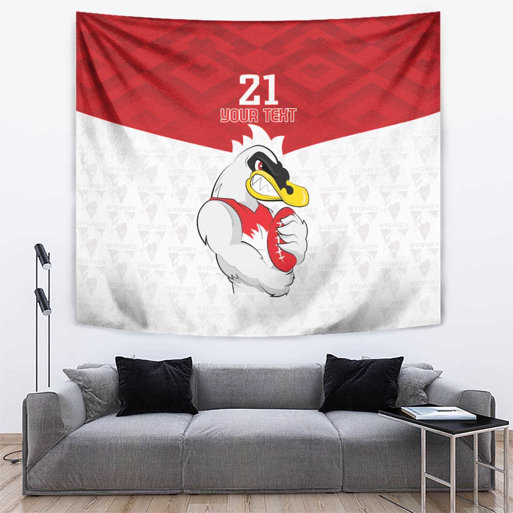 AFL Sydney Custom Tapestry with Swans Mascot Simple Style - Vibe Hoodie Shop