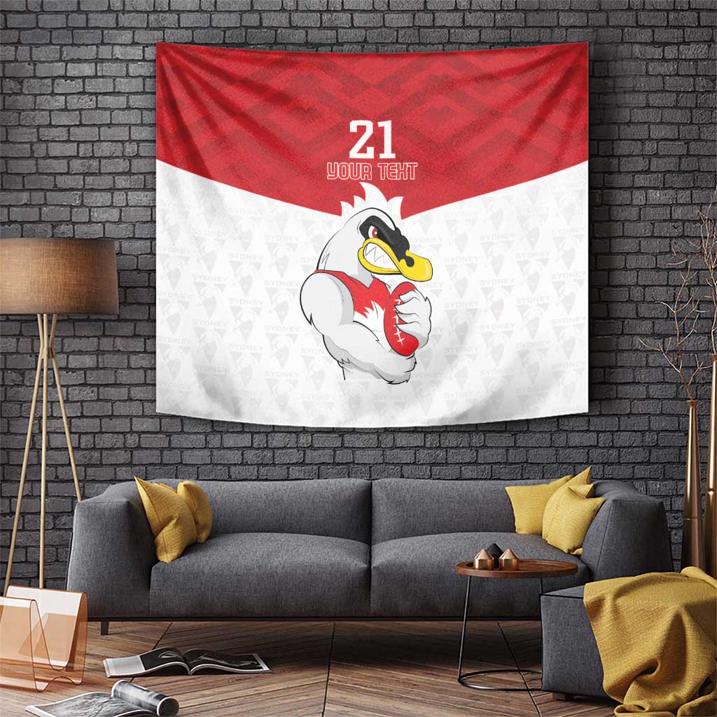 AFL Sydney Custom Tapestry with Swans Mascot Simple Style - Vibe Hoodie Shop