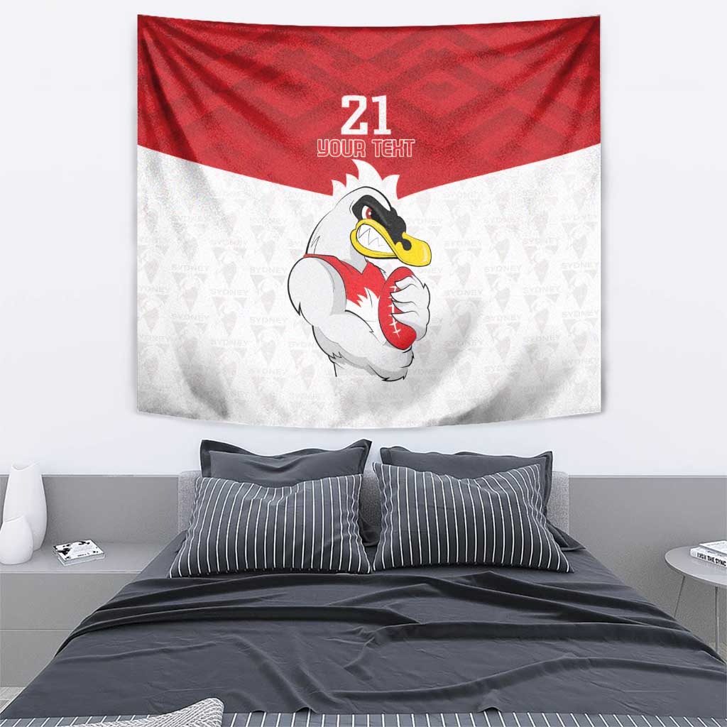 AFL Sydney Custom Tapestry with Swans Mascot Simple Style - Vibe Hoodie Shop