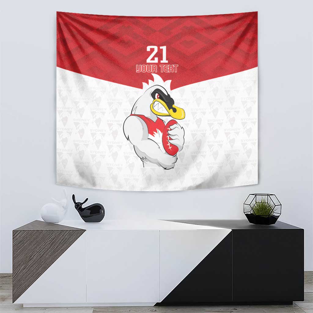 AFL Sydney Custom Tapestry with Swans Mascot Simple Style - Vibe Hoodie Shop