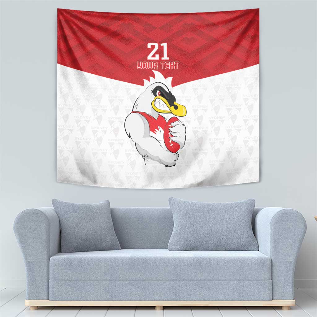 AFL Sydney Custom Tapestry with Swans Mascot Simple Style - Vibe Hoodie Shop