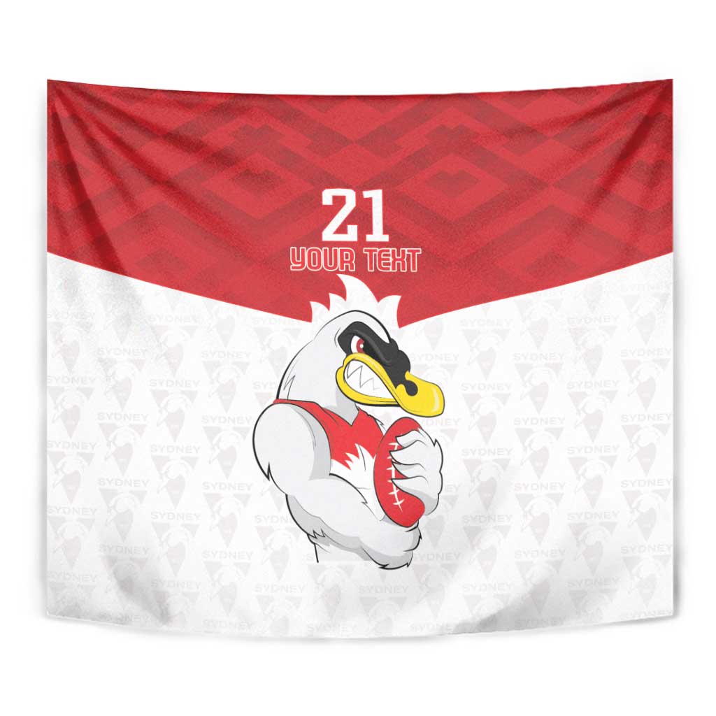 AFL Sydney Custom Tapestry with Swans Mascot Simple Style - Vibe Hoodie Shop