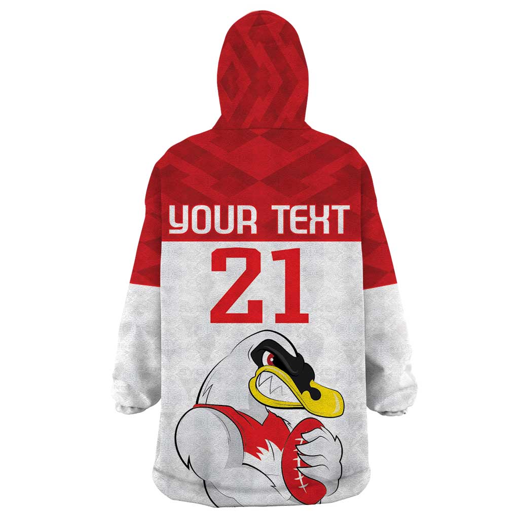 AFL Sydney Custom Wearable Blanket Hoodie with Swans Mascot Simple Style - Vibe Hoodie Shop