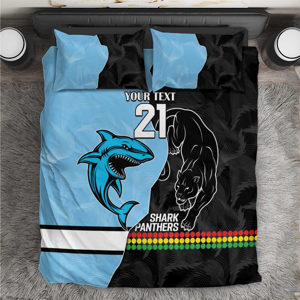 NRL Panthers-Shark Mascot Custom Bedding Set Cracked Metal Style - Vibe Hoodie Shop