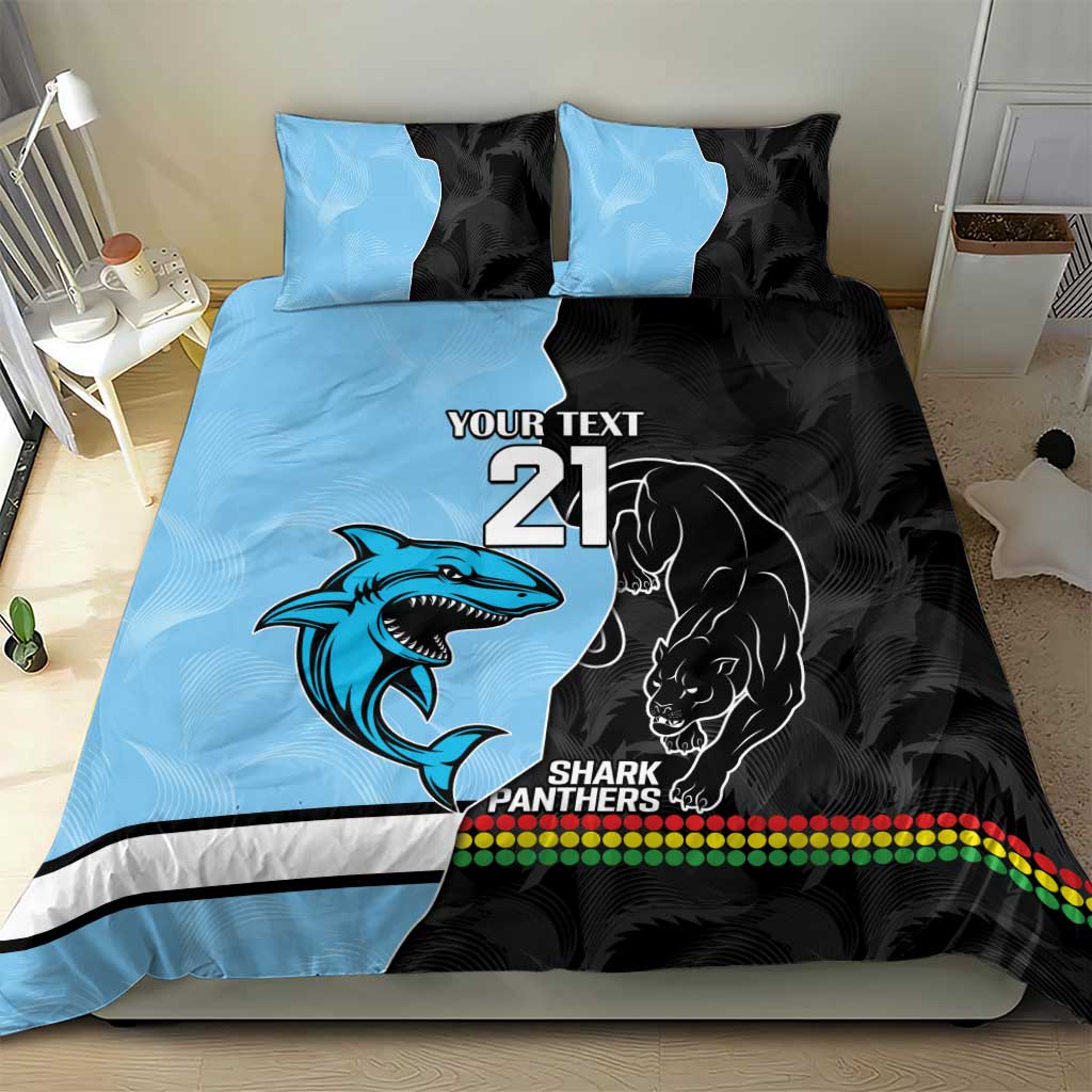 NRL Panthers-Shark Mascot Custom Bedding Set Cracked Metal Style - Vibe Hoodie Shop
