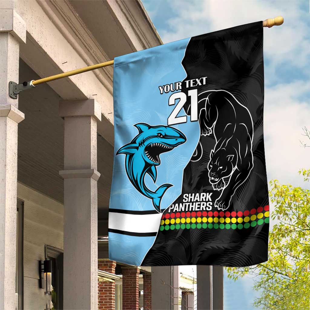 NRL Panthers-Shark Mascot Custom Garden Flag Cracked Metal Style - Vibe Hoodie Shop