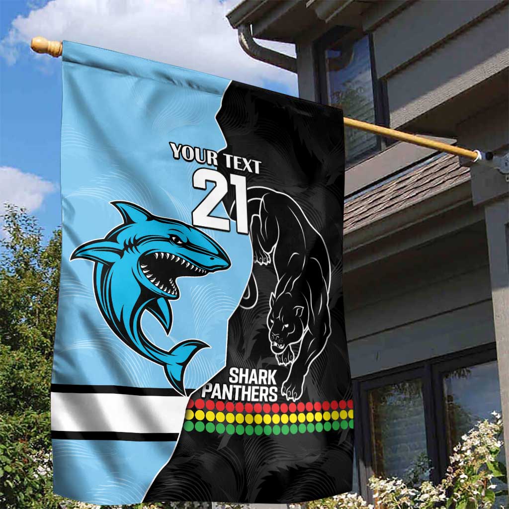 NRL Panthers-Shark Mascot Custom Garden Flag Cracked Metal Style - Vibe Hoodie Shop