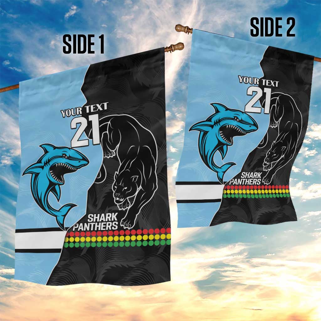 NRL Panthers-Shark Mascot Custom Garden Flag Cracked Metal Style - Vibe Hoodie Shop