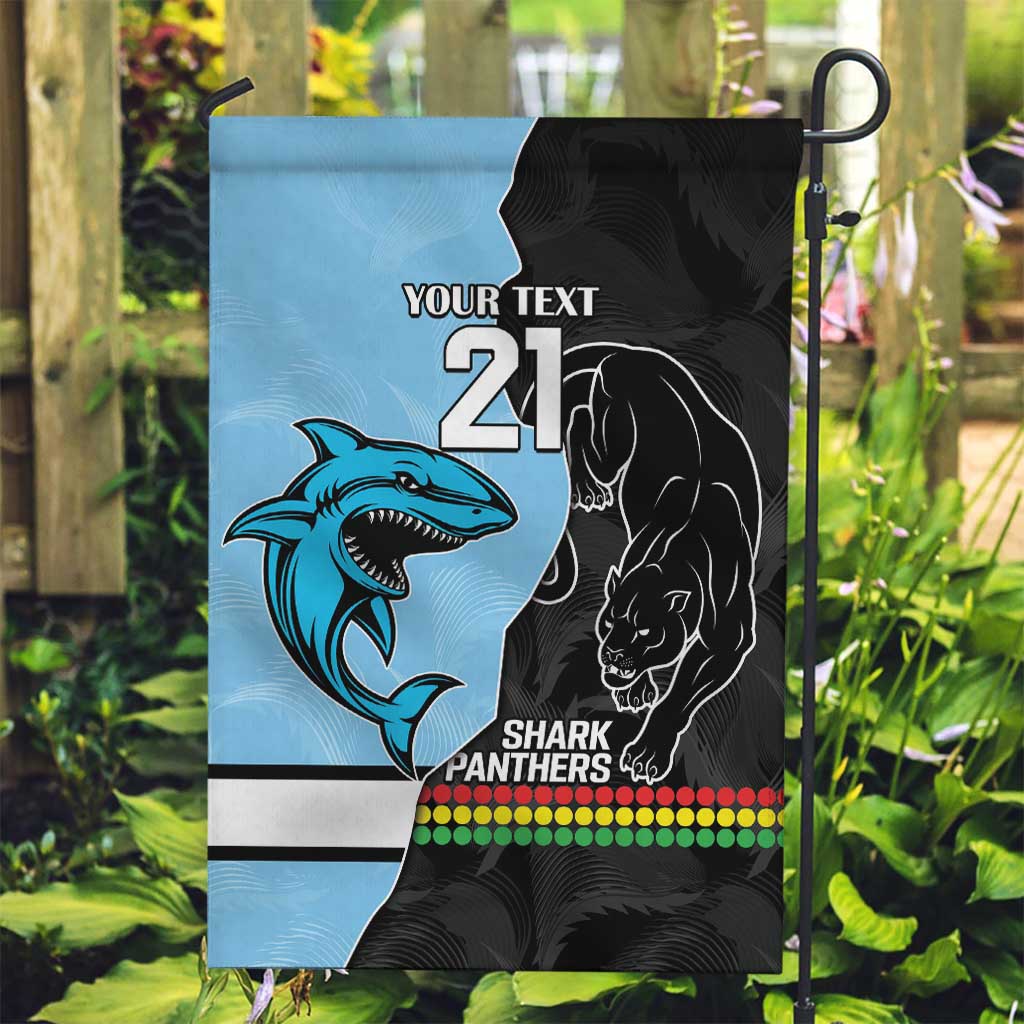 NRL Panthers-Shark Mascot Custom Garden Flag Cracked Metal Style - Vibe Hoodie Shop