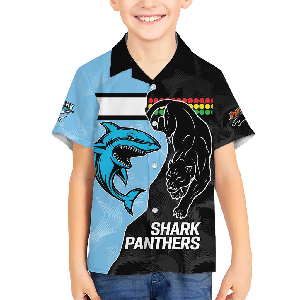 NRL Panthers-Shark Mascot Custom Hawaiian Shirt Cracked Metal Style - Vibe Hoodie Shop