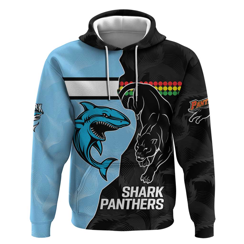 NRL Panthers-Shark Mascot Custom Hoodie Cracked Metal Style LT9 - Vibe Hoodie Shop