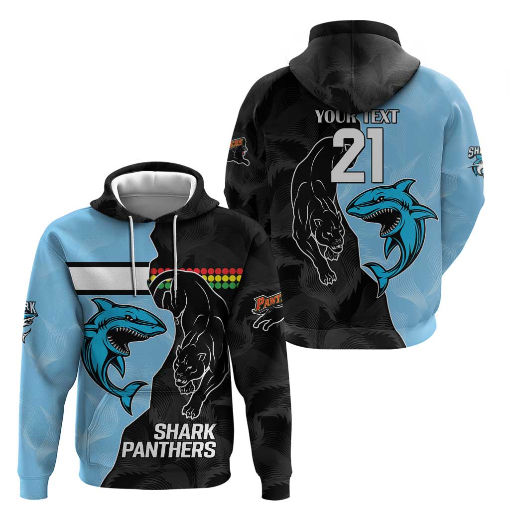 NRL Panthers-Shark Mascot Custom Hoodie Cracked Metal Style LT9 - Vibe Hoodie Shop