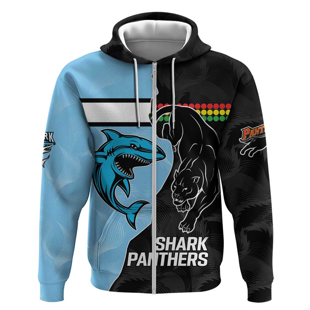 NRL Panthers-Shark Mascot Custom Hoodie Cracked Metal Style LT9 - Vibe Hoodie Shop