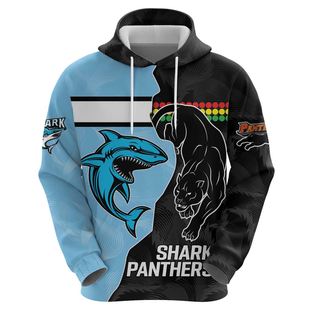 NRL Panthers-Shark Mascot Custom Hoodie Cracked Metal Style LT9 - Vibe Hoodie Shop
