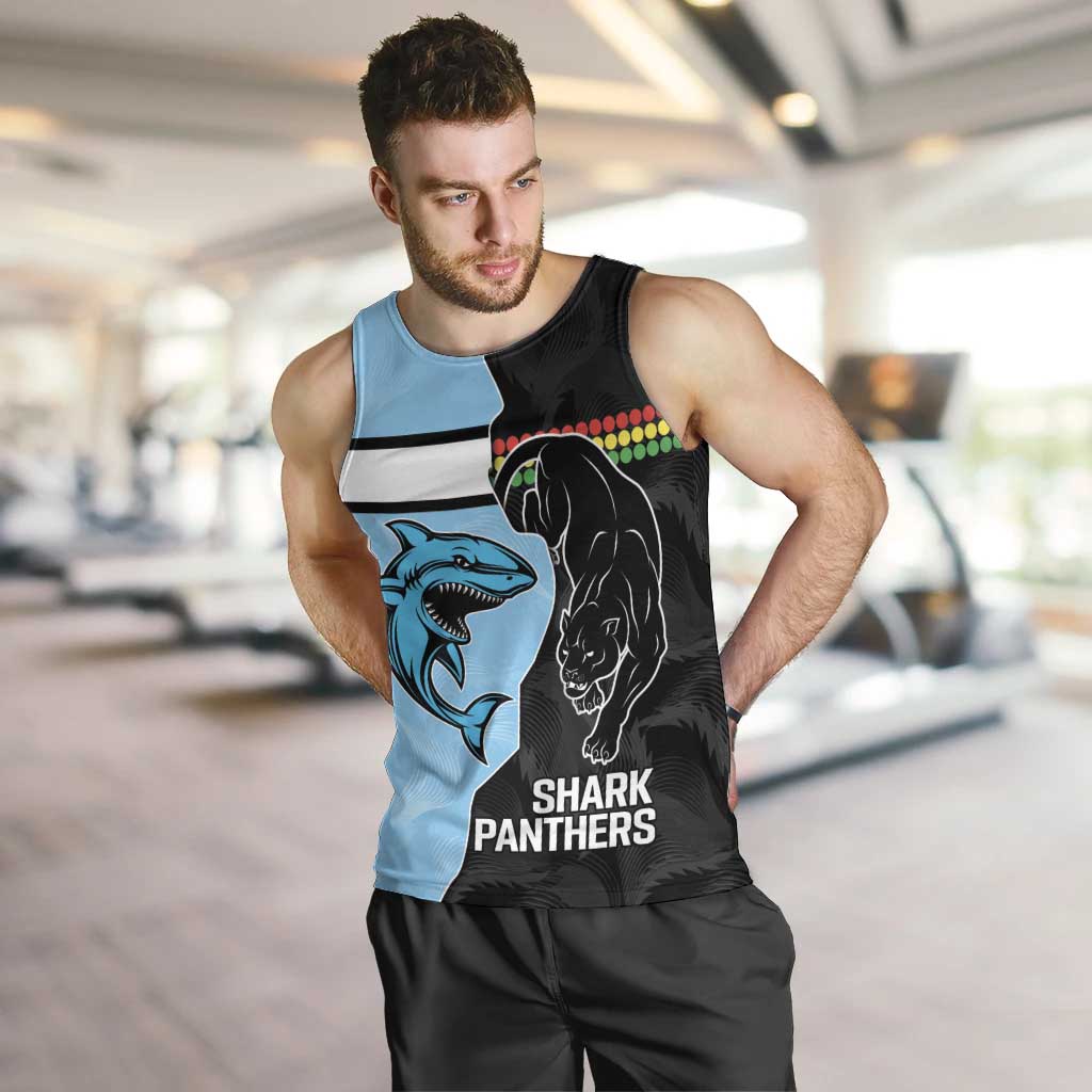 NRL Panthers-Shark Mascot Custom Men Tank Top Cracked Metal Style - Vibe Hoodie Shop