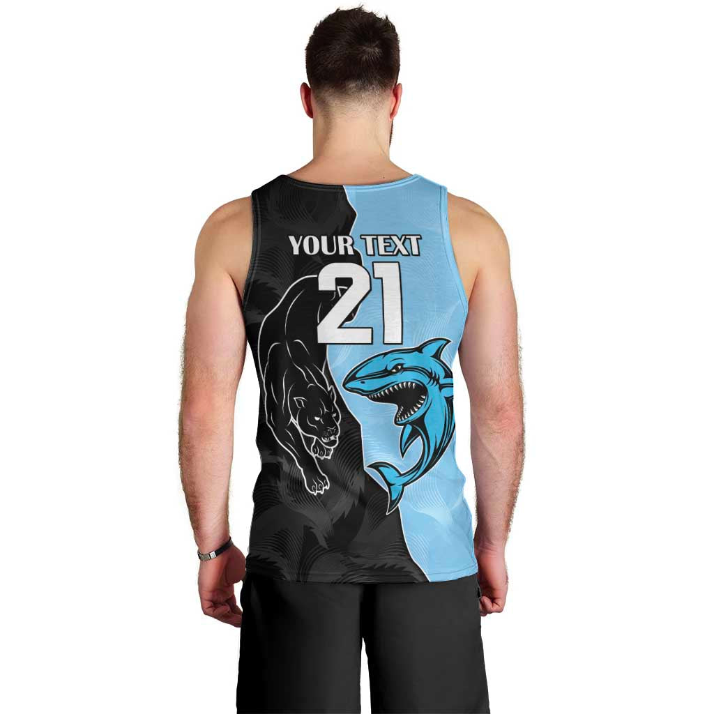 NRL Panthers-Shark Mascot Custom Men Tank Top Cracked Metal Style - Vibe Hoodie Shop