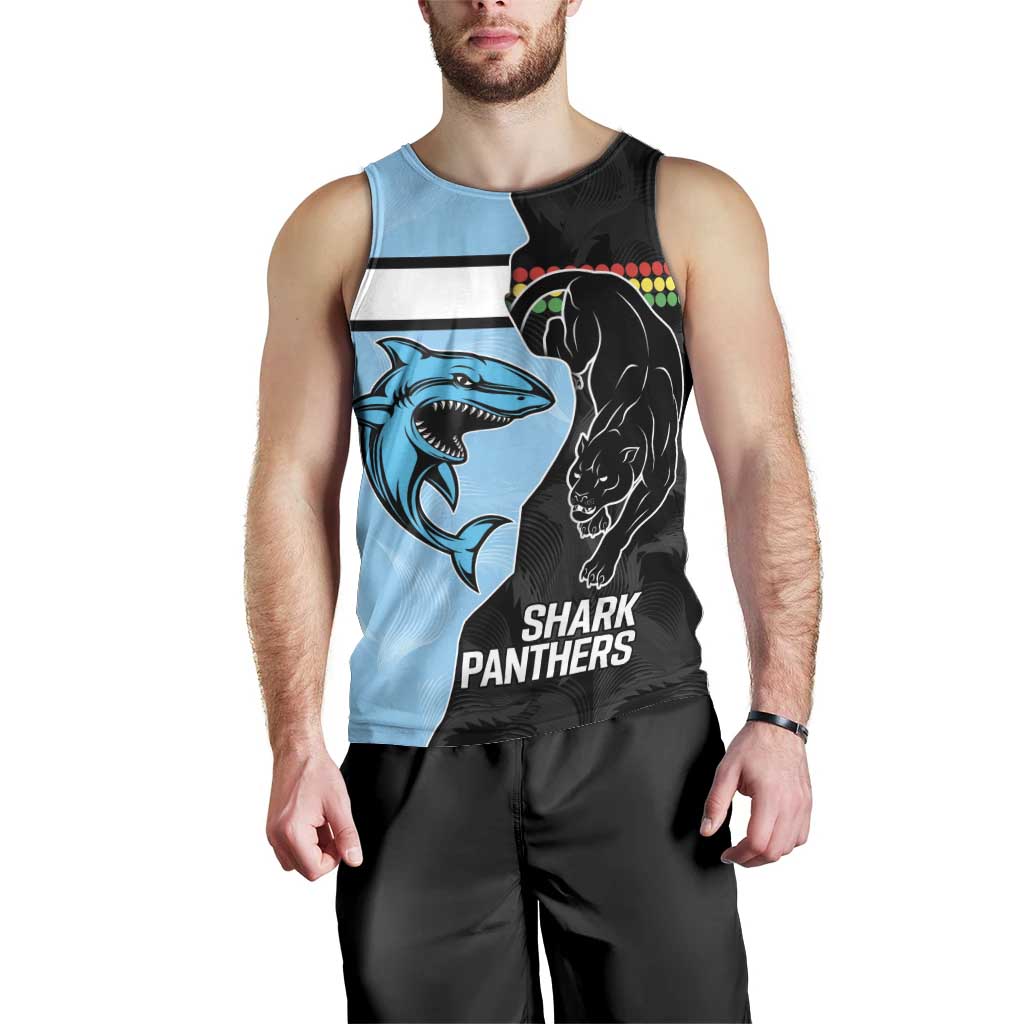 NRL Panthers-Shark Mascot Custom Men Tank Top Cracked Metal Style - Vibe Hoodie Shop
