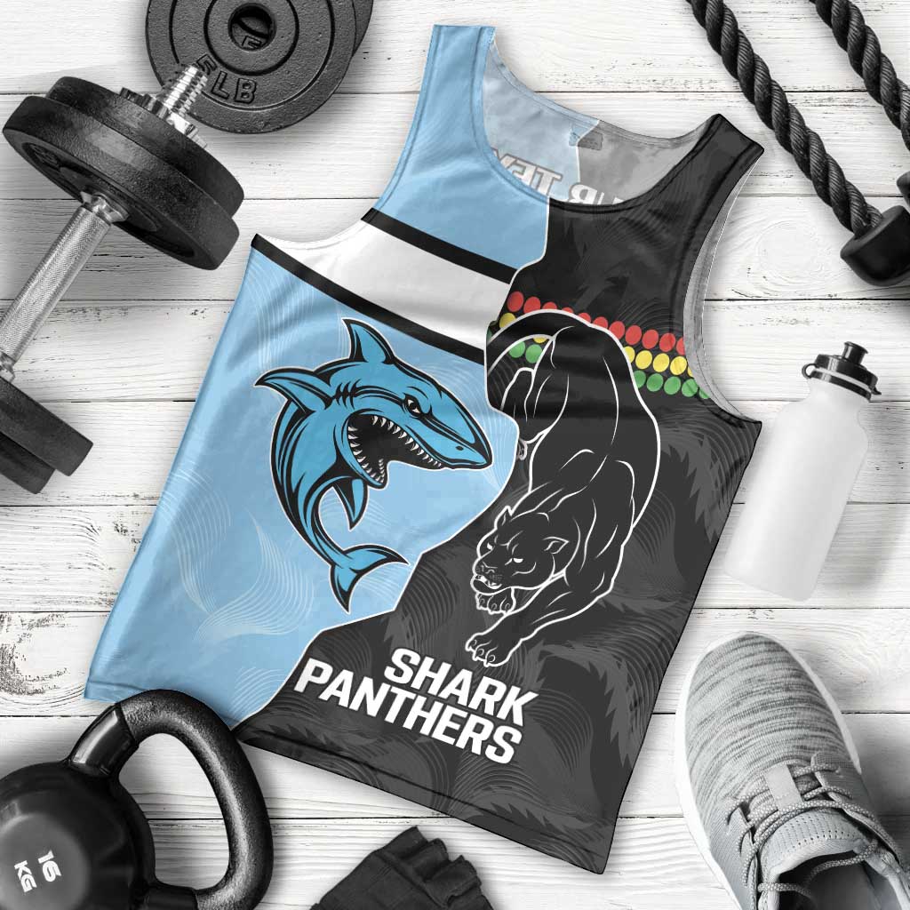 NRL Panthers-Shark Mascot Custom Men Tank Top Cracked Metal Style - Vibe Hoodie Shop